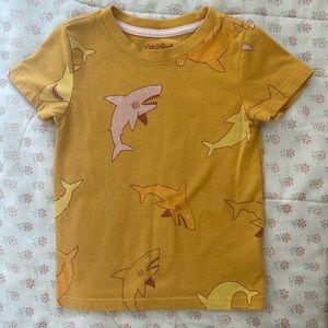 Target Cat & Jack Mustard Golden Yellow Shark T Shirt